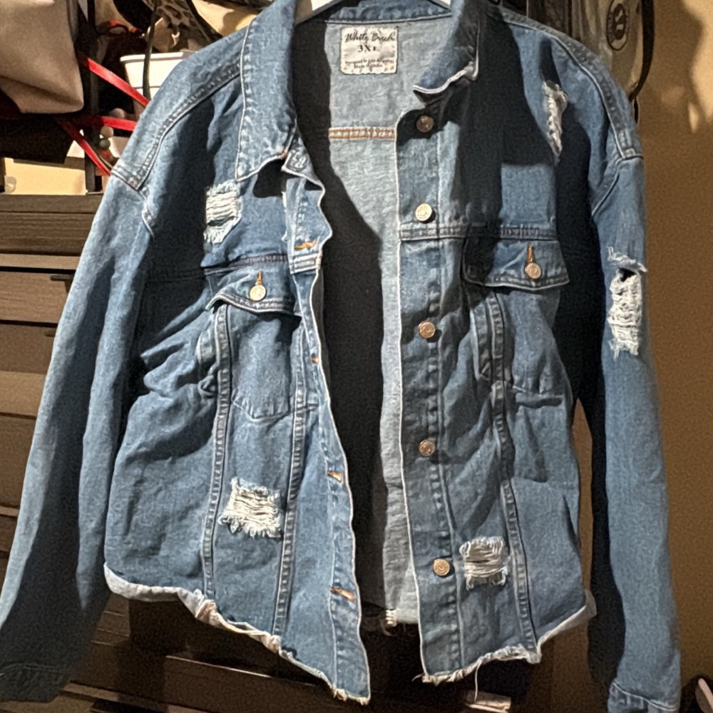 White Birch Distressed Denim Jacket